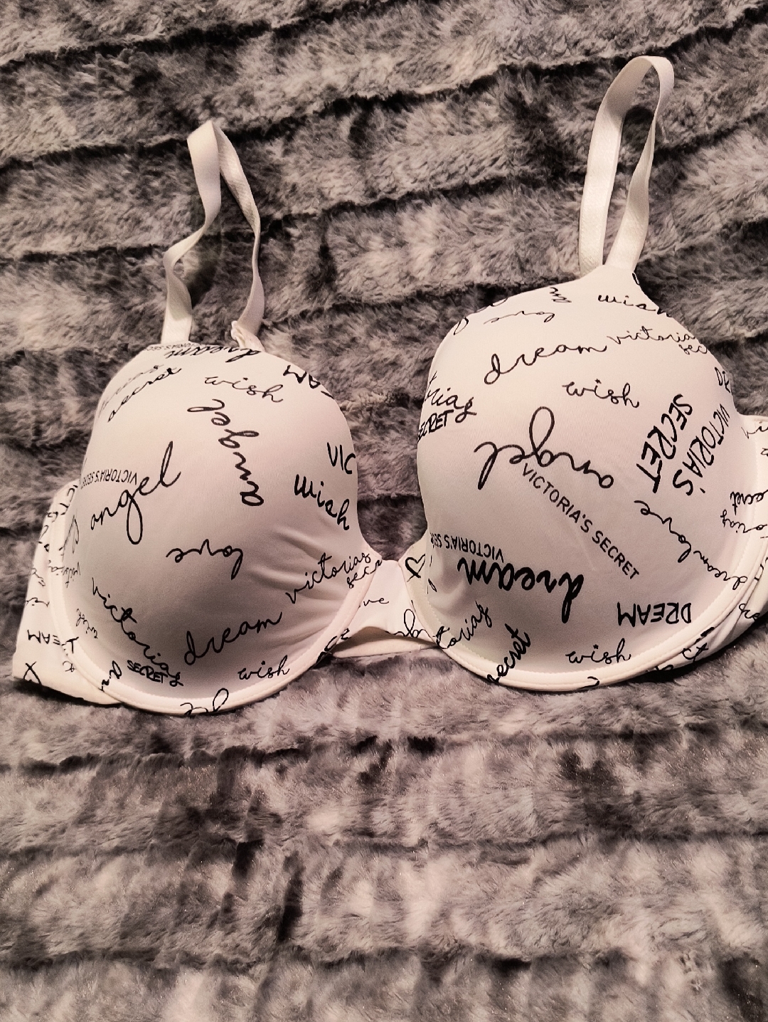 Victoria's Secret White Script Push-Up Bra Women's